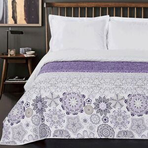 Obojstranný prehoz na posteľ DecoKing Alhambra fialový/biely