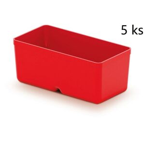 Sada 5 plastových boxov na náradie Unite box 11x5,5x13,2 cm červená
