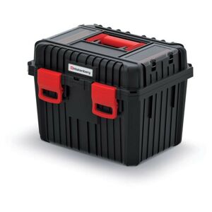 Kufrík na náradie HARDY s vyberateľnou vložkou a vonkajšou priehradkou čierno-červený