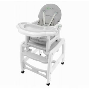 Detská jedálenská stolička EcoToys 3v1 DESTI šedá
