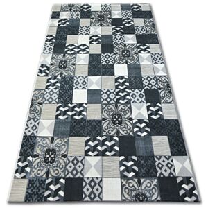 Kusový koberec LISBOA 27218/356 čtverce černý portugal