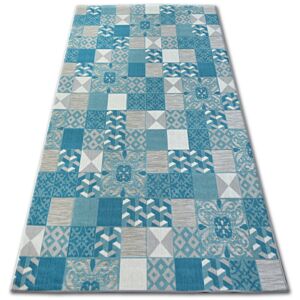Kusový koberec LISBOA 27218/454 čtverce tyrkysový portugal