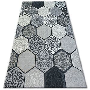 Kusový koberec LISBOA koberec LISBOA 27212/356 šesťuholník / plásty medu / sivý