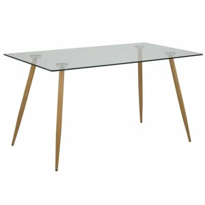 Sklenený jedálenský stôl Wilma 140x80 cm hnedý