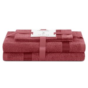 Sada 3 ks ručníků AVIUM klasický styl tmavě růžová