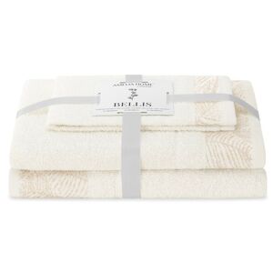 Sada 3 ks ručníků BELLIS klasický styl krémová