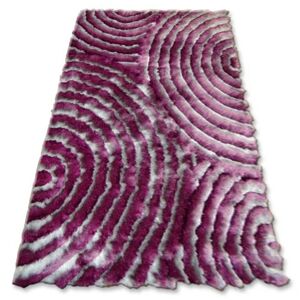 Kusový koberec SHAGGY 3D CLARK stříbrný / fialový