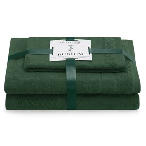 Sada 3 ks ručníků RUBRUM klasický styl zelená
