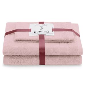 Sada 3 ks ručníků RUBRUM klasický styl pudrově růžová