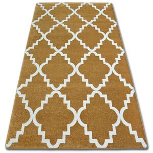 Kusový koberec SKETCH ARON zlatý/krémový trellis