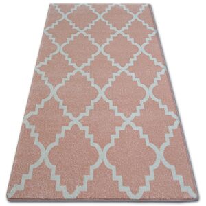Kusový koberec SKETCH WILL ružový/krémový trellis