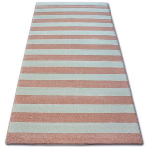 Kusový koberec SKETCH MATT ružový / krémový - pásy