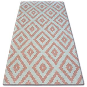 Kusový koberec SKETCH MICHAEL ružový / krémový - štvorce