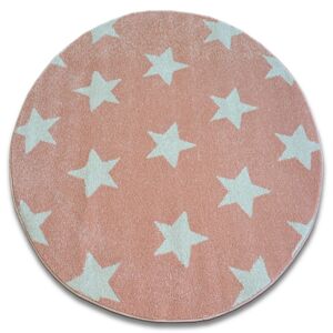 Kulatý koberec SKETCH CONNOR růžový / krémový - Hvězda