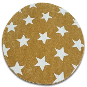 Kulatý koberec SKETCH ANDREW zlatý / krémový - Hvězda