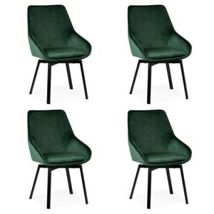 Sada 4 jídelních židlí Ressa zelená