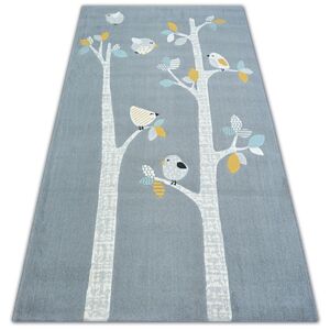 Kusový koberec PASTEL 18405/072 - vtáky šedý