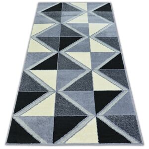Kusový koberec BCF BASE TRIGONAL 3974 trojuholníky čierny/sivý