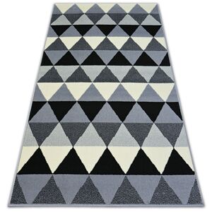 Kusový koberec BCF BASE TRIANGLES 3813 trojuholníky čierny/sivý