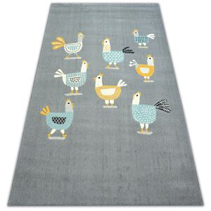 Kusový koberec PASTEL 18413/072 - kuřata / šedý tyrkysový