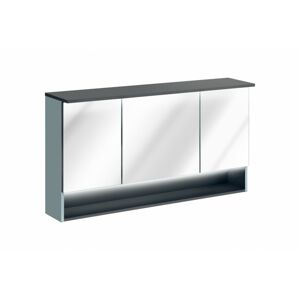 Závěsná koupelnová skříňka se zrcadlem Bahama 843 3D světle modrá/antracit