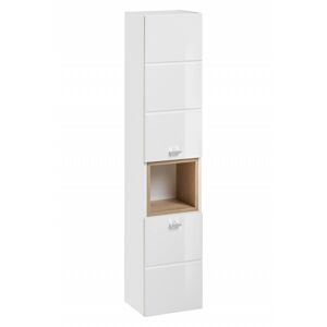 Kúpeľňová závesná skrinka vysoká Finka 800 2D biela