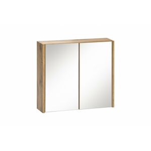 Závěsná koupelnová skříňka se zrcadlem Ibiza 840 2D dub votan