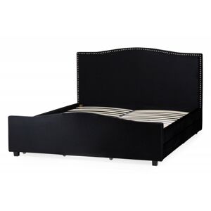 Čalouněná postel Valentine 160x200 dvoulůžko - černé