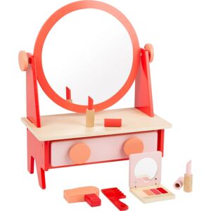 Dřevěný kosmetický stolek COSME RETRO červeno-hnědý