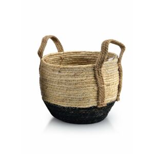 Košík Bali M z mořské trávy hnědý/černý