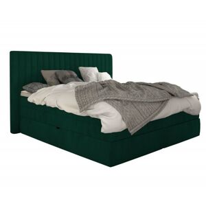 Čalouněná postel boxspring Minola 160x200 lahvově zelená