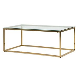 Skleněný konferenční stolek Lana 120 cm zlatý/kouřové sklo