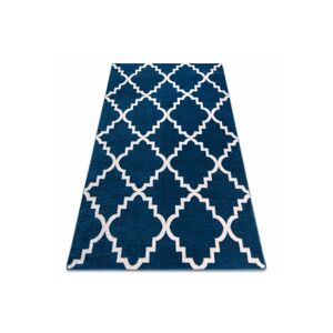 Kusový koberec SKETCH Henry modrý/biely trellis