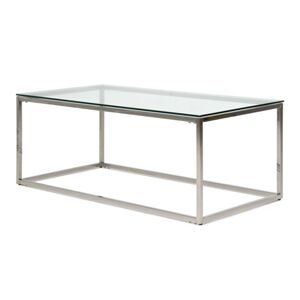 Skleněný konferenční stolek Lana 120 cm stříbrný