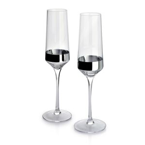 Sada dvou sklenic na šampaňské Mirella 220ml čirá/stříbrná