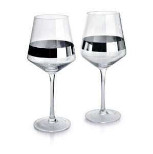 Sada dvou sklenic na víno Mirella 580ml čirá/stříbrná