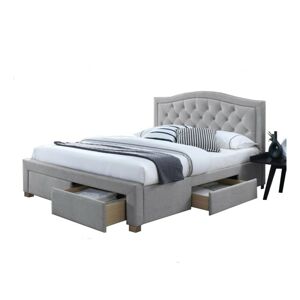 Čalouněná postel Electra 180x200 dvoulůžko - šedé/dub 