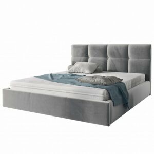 Čalouněná postel Ksavier 140x200 dvoulůžko - šedé
