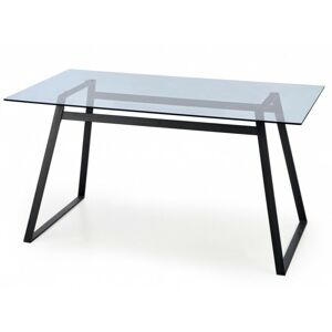 Skleněný stůl Herald 140x80 cm černo-čirý
