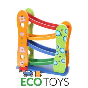 Dřevěná dráha se 3 autíčky Eco Toys