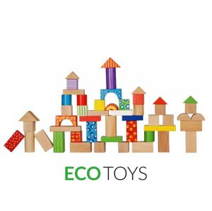Dřevěné kostky EcoToys 50 ks
