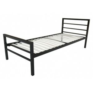 Kovová posteľ Eveline 90x200 jednolôžko čierna