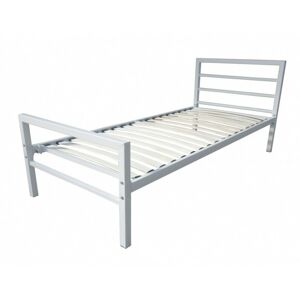 Kovová postel Eveline 90x200 jednolůžko bílé