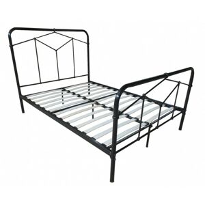 Kovová posteľ Clerence 160x200 čierna lesklá