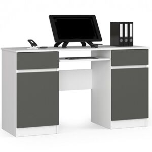Písací stôl A5 135 cm biely/grafit