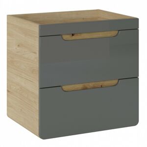 Umyvadlová skříňka ARUBA 60 cm dub/šedá lesklá