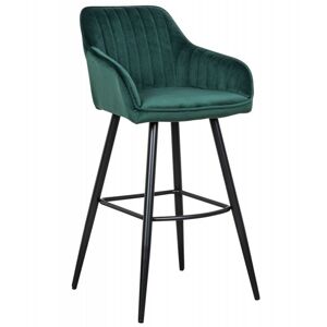 Velurová barová židle Turin zelená