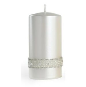 Svíčka Crystal Opal 18 cm bílá