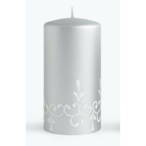 Vysoká svíčka Tiffany 18 cm stříbrná