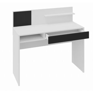 Písací stôl s magnetickou tabuľou Magio 110 cm biely/čierny